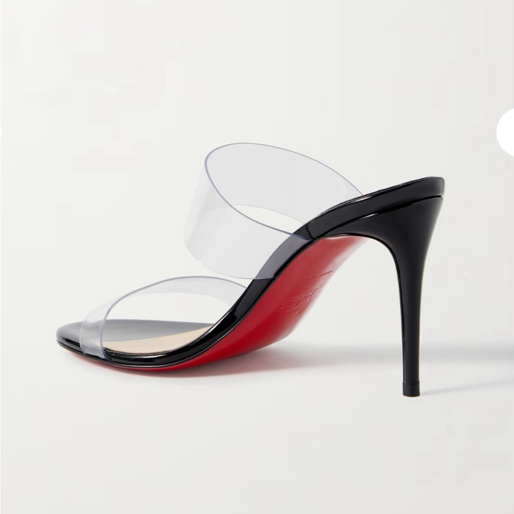 Christian Louboutin NEW Just Nothing Clear Strap Slide Sandal - Picture 3 of 8